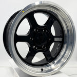 VLF WHEELS - VLFDF08 FlowForm Gloss Black Machined Lip 17x8.5